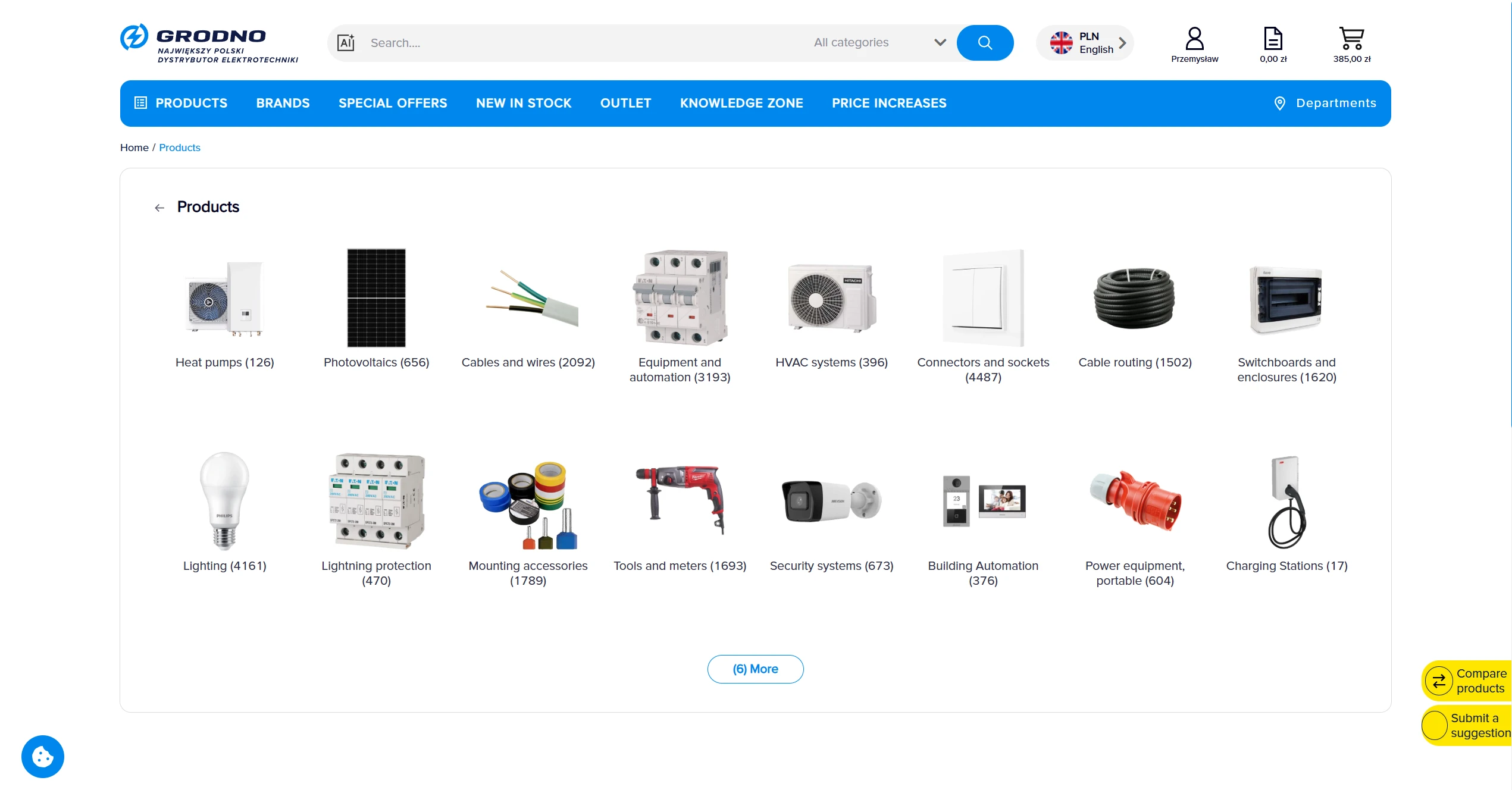 e-commerce platform of the largest electrical engineering distributor in Poland - created by Certusoft